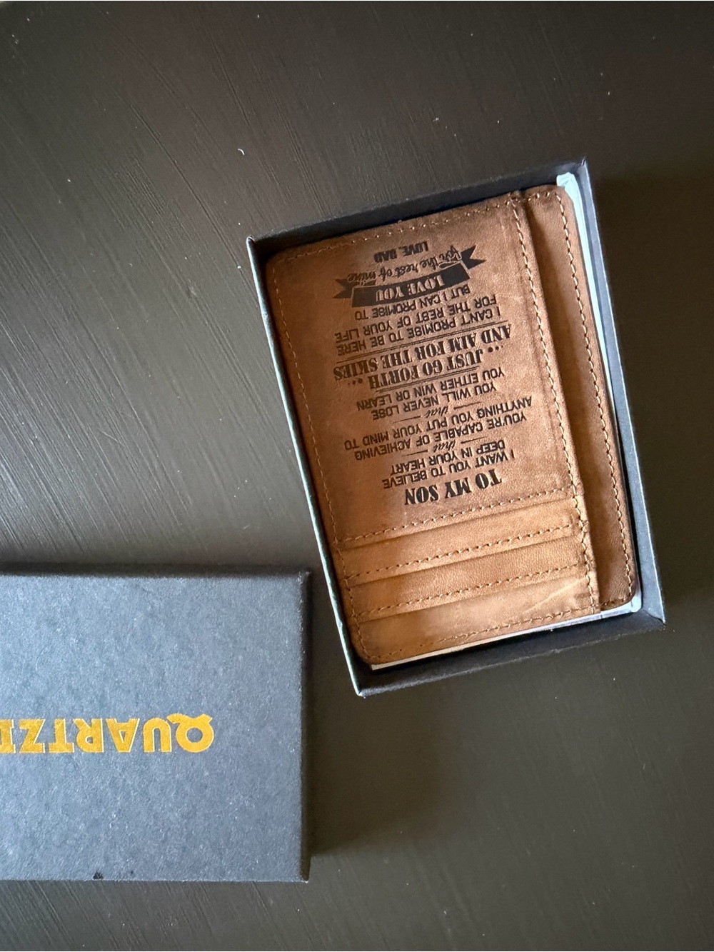 Brown Leather Card Holder Wallet - Men Accessories